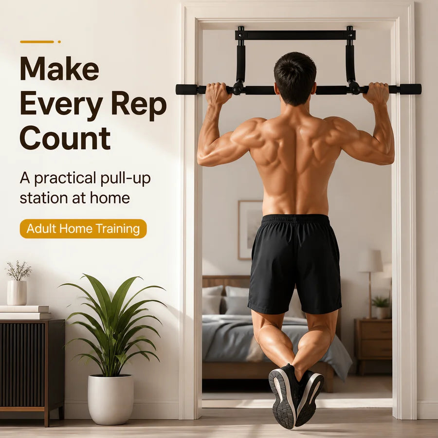 Heavy Duty Pull Up Bar for Door Frame, Adjustable Chin Up Bar with Comfortable Foam Grip, Home Gym Upper Body Training Equipment