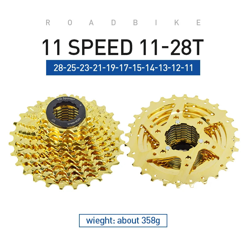 VG Sports All Size Road Bike 8 9 10 11 Speed Velocidade Bicycle Freewheel 11-25T/28T/32T/36T Bicycle Cassette Freewheel Sprocket
