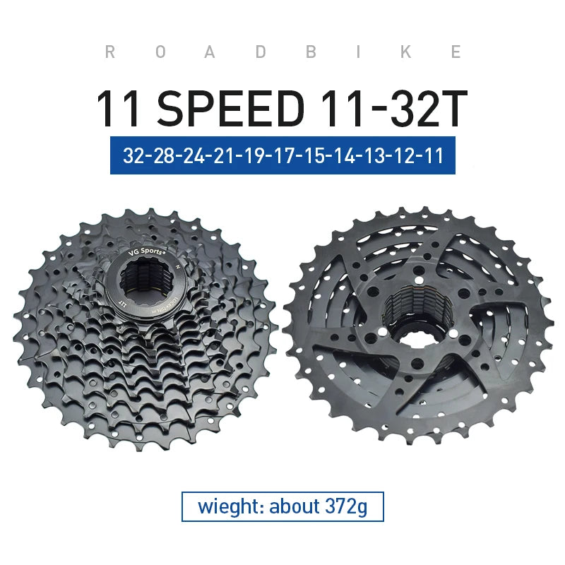 VG Sports All Size Road Bike 8 9 10 11 Speed Velocidade Bicycle Freewheel 11-25T/28T/32T/36T Bicycle Cassette Freewheel Sprocket