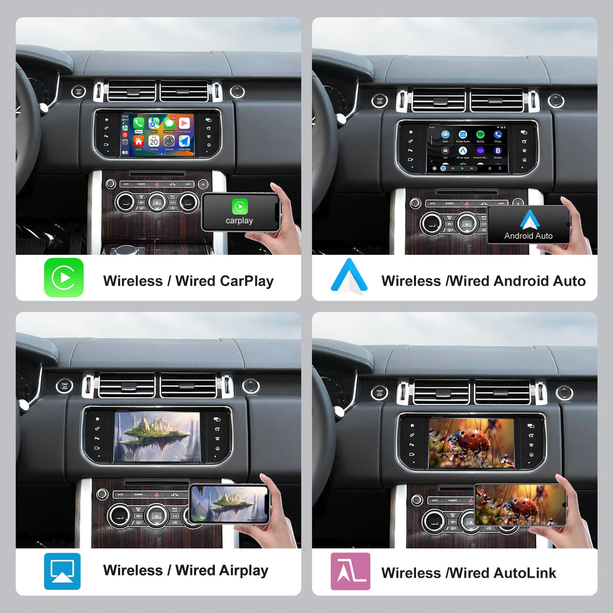 Wireless Carplay Android Auto Fits For Land Rover Jaguar Bosch Discovery4 Evoque Freelander2 XE XF XJL Mirroring Decorder
