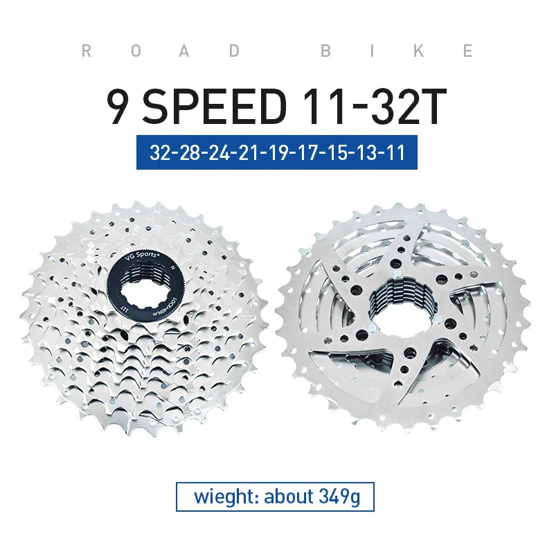 VG Sports All Size Road Bike 8 9 10 11 Speed Velocidade Bicycle Freewheel 11-25T/28T/32T/36T Bicycle Cassette Freewheel Sprocket