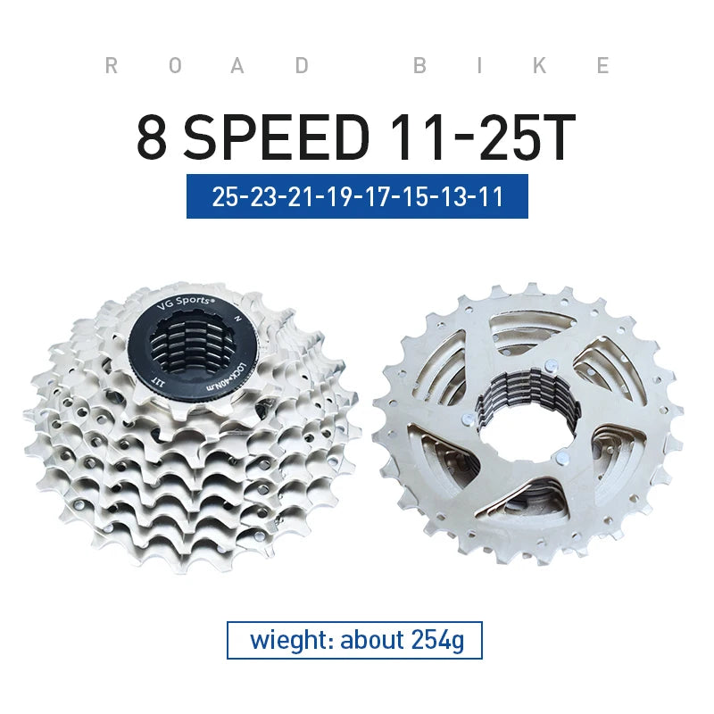 VG Sports All Size Road Bike 8 9 10 11 Speed Velocidade Bicycle Freewheel 11-25T/28T/32T/36T Bicycle Cassette Freewheel Sprocket