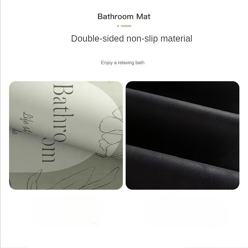 Thick Bathroom Mat Square Diatomaceous Earth Floor Rug Non Slip Rubber Bottom Super Absorbent for Toilet Entrance Hallway
