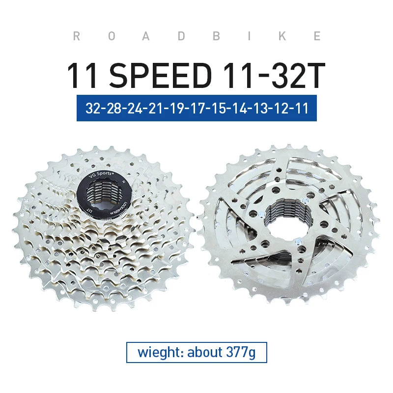 VG Sports All Size Road Bike 8 9 10 11 Speed Velocidade Bicycle Freewheel 11-25T/28T/32T/36T Bicycle Cassette Freewheel Sprocket