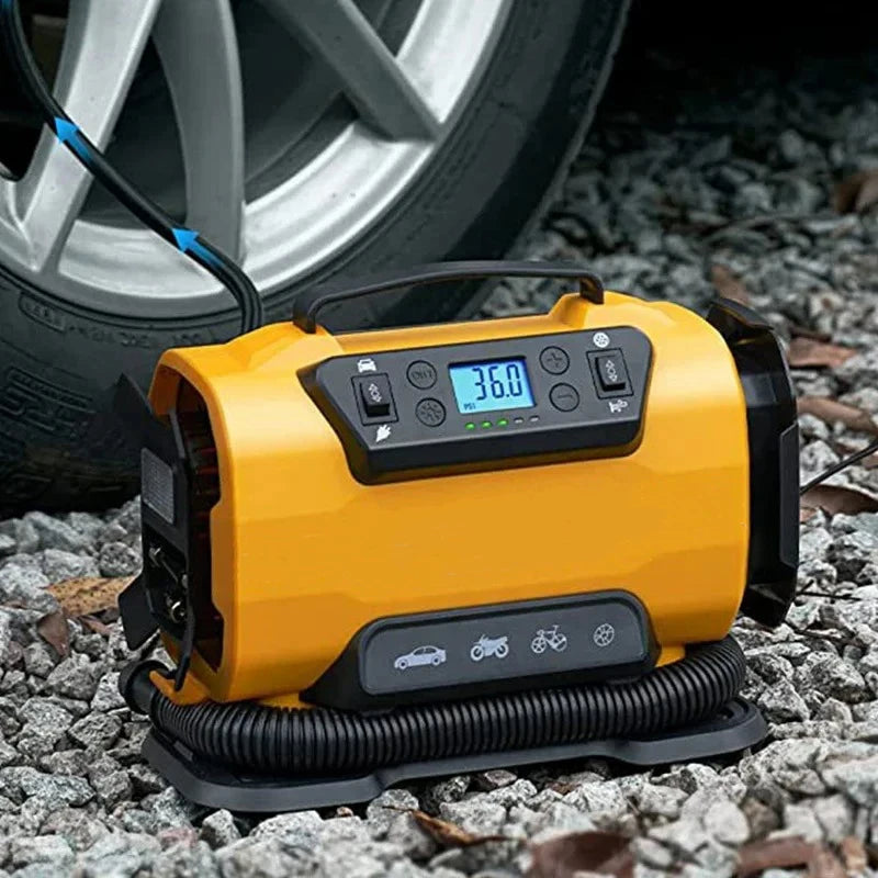 110V-230V AC/DC Dual Power Portable Inflation Pump Car Air Compressor for Home Auto Dual Inflatable Boat Bicycle Tire Inflator