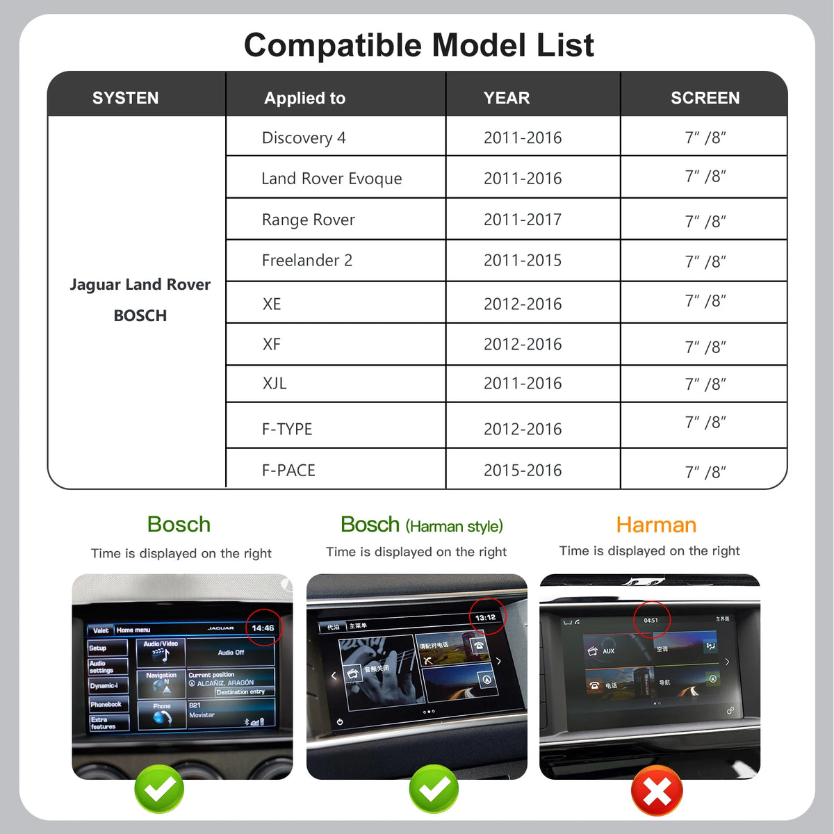 Wireless Carplay Android Auto Fits For Land Rover Jaguar Bosch Discovery4 Evoque Freelander2 XE XF XJL Mirroring Decorder