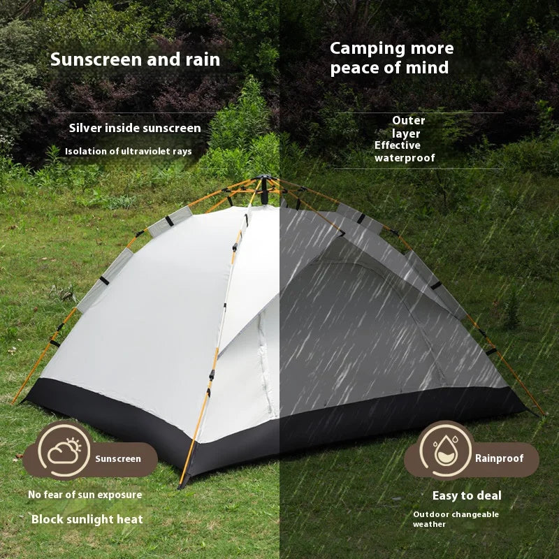 Automatic Quick-opening Tent Outdoor Self-driving Travel Camping Tent Rainproof Sunshine-proof Tent Two Doors without windows