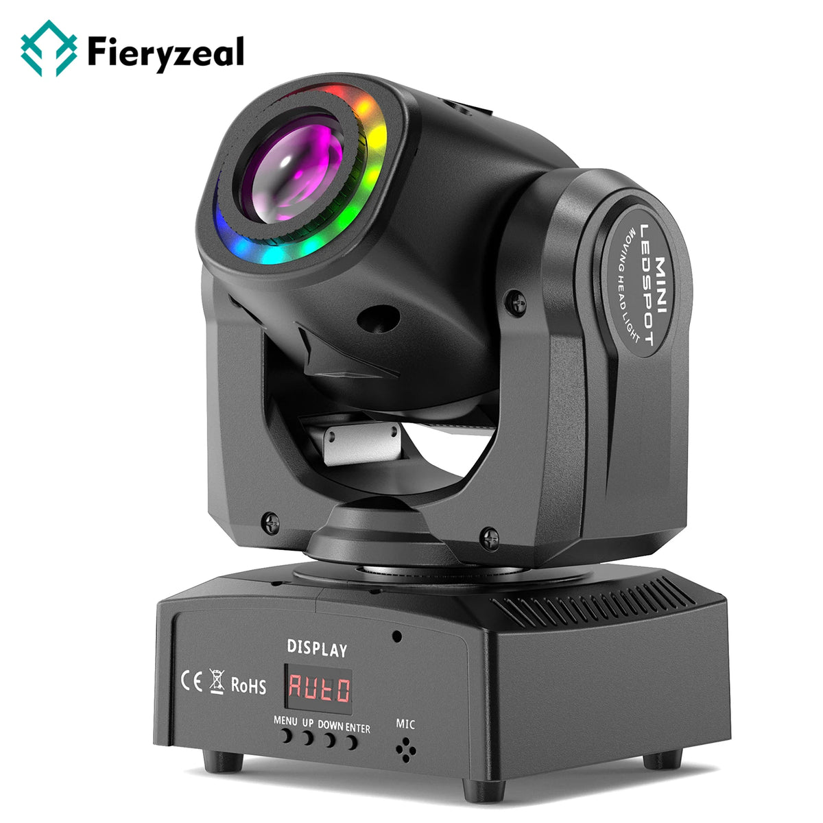 Fieryzeal 120W Beam Moving Head Light 8Patterns RGB Strobe Effect Lighting LED Spot Stage Light for DJ Disco Show Concert Party