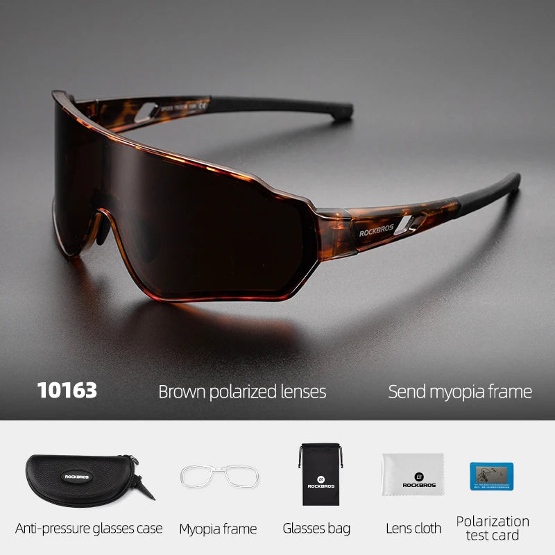 ROCKBROS Cycling Glasses Men Women Photochromic Polarized Outdoor Sport Sunglasses Eyewear Inner Frame Bike Glasses Goggles