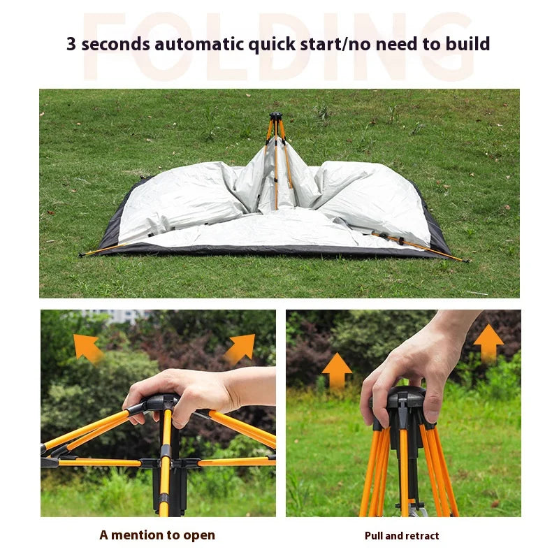Automatic Quick-opening Tent Outdoor Self-driving Travel Camping Tent Rainproof Sunshine-proof Tent Two Doors without windows
