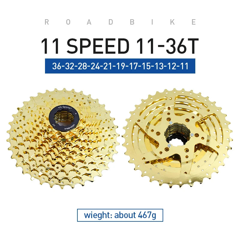 VG Sports All Size Road Bike 8 9 10 11 Speed Velocidade Bicycle Freewheel 11-25T/28T/32T/36T Bicycle Cassette Freewheel Sprocket