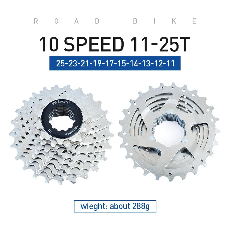 VG Sports All Size Road Bike 8 9 10 11 Speed Velocidade Bicycle Freewheel 11-25T/28T/32T/36T Bicycle Cassette Freewheel Sprocket