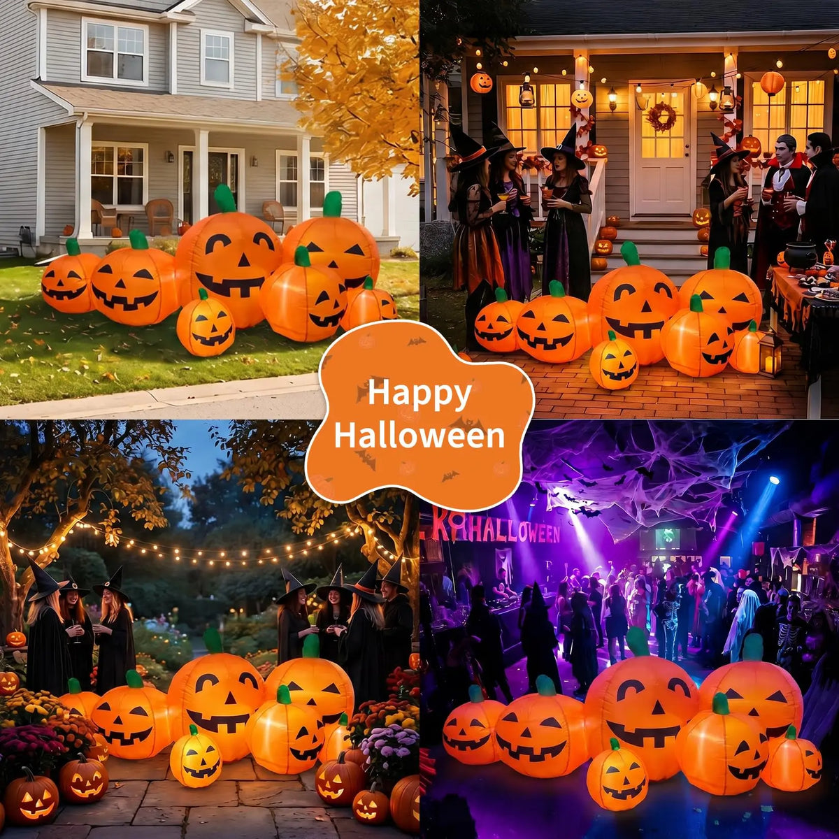 7.5FT Halloween Pumpkin Inflatable Outdoor Toy LED Lights Blow Up Jack O Lantern Patch Yard Lawn Porch Fall Thanksgiving Decor