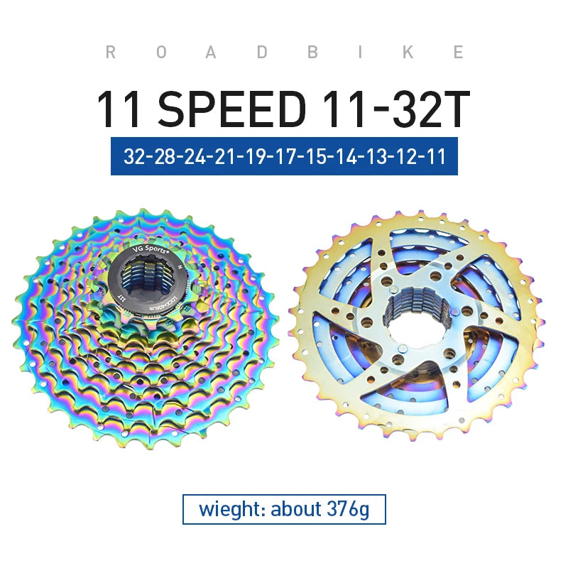 VG Sports All Size Road Bike 8 9 10 11 Speed Velocidade Bicycle Freewheel 11-25T/28T/32T/36T Bicycle Cassette Freewheel Sprocket