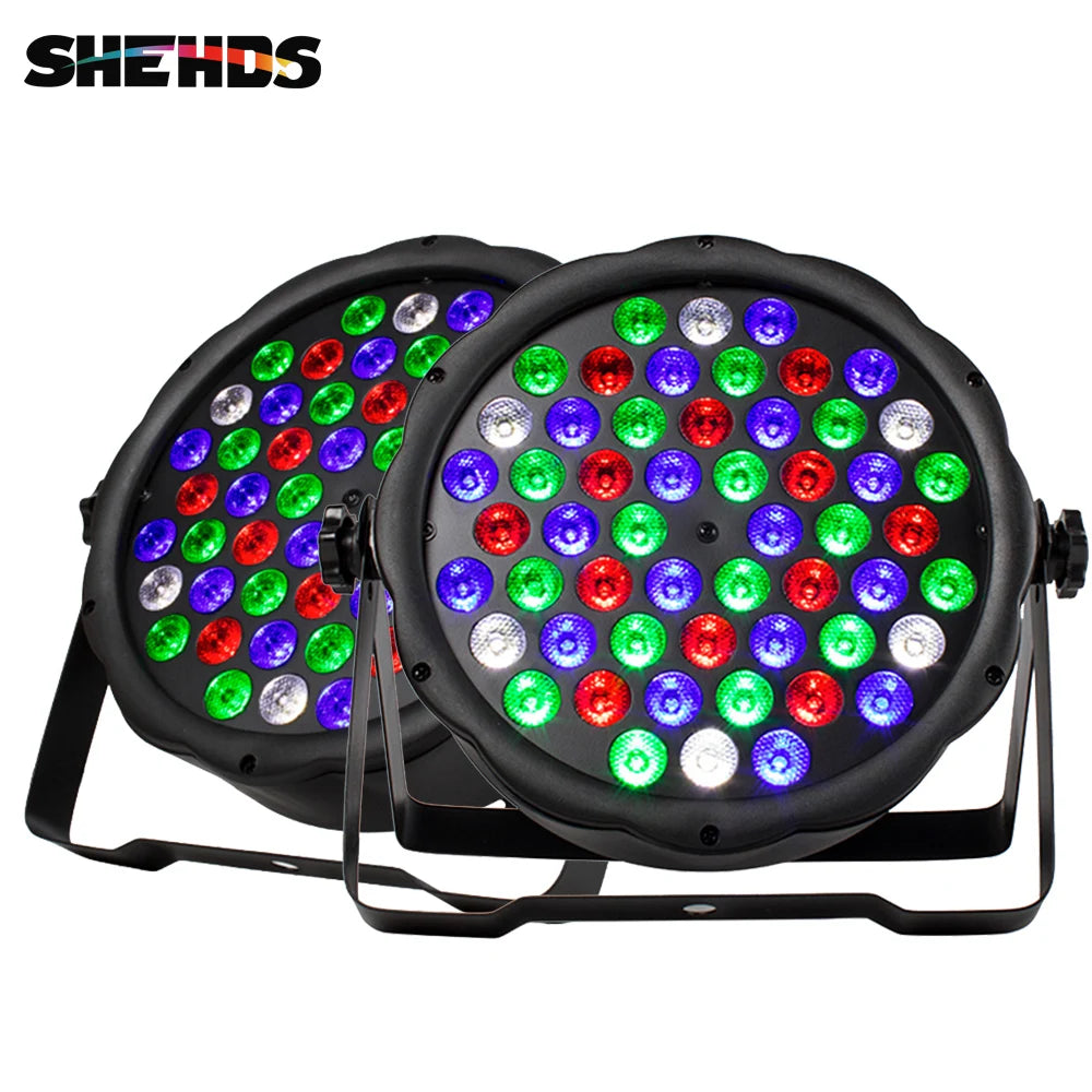 SHEHDS 54x3W RGBW LED Par Lights Strobe DMX Controller Party Dj Disco Strobe Dimming Lighting Effect Projector