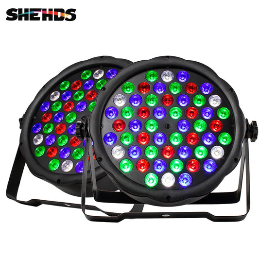 SHEHDS 54x3W RGBW LED Par Lights Strobe DMX Controller Party Dj Disco Strobe Dimming Lighting Effect Projector