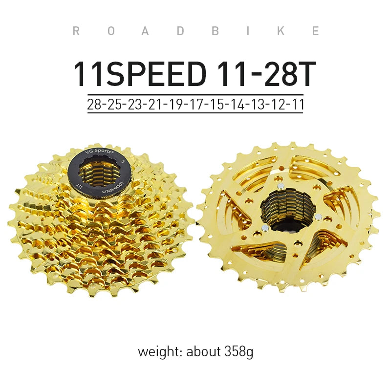 VG Sports All Size Road Bike 8 9 10 11 Speed Velocidade Bicycle Freewheel 11-25T/28T/32T/36T Bicycle Cassette Freewheel Sprocket