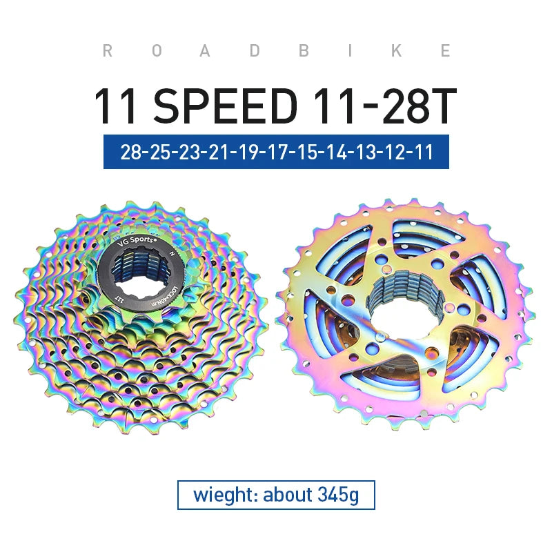 VG Sports All Size Road Bike 8 9 10 11 Speed Velocidade Bicycle Freewheel 11-25T/28T/32T/36T Bicycle Cassette Freewheel Sprocket